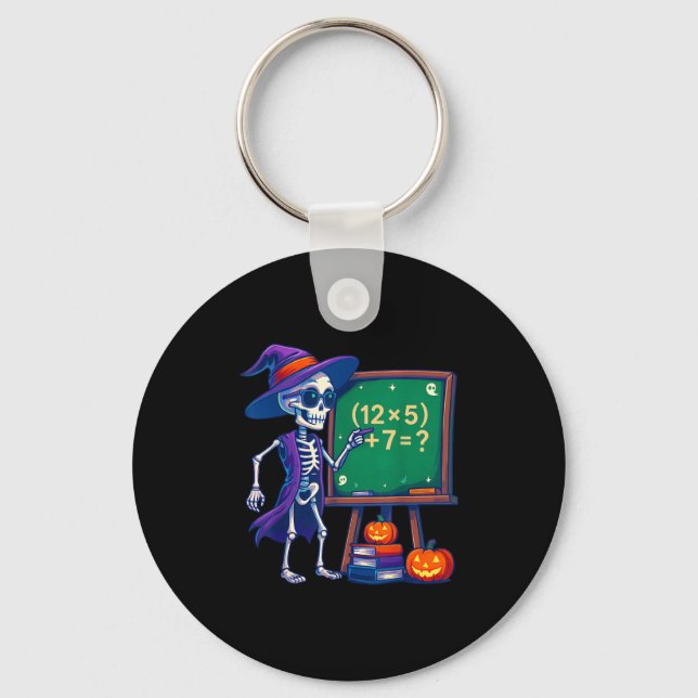 67 Teacher Halloween Skeleton Six Seven Meme Math  Key Ring (Front)