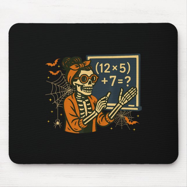 67 Teacher Halloween Skeleton Six Seven Meme Math  Mouse Mat (Front)