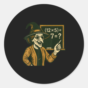 67 Teacher Halloween Witch Six Seven Meme Brainrot Classic Round Sticker