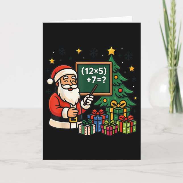 67 Teacher Santa Christmas Six Seven Meme Brainrot Card (Front)