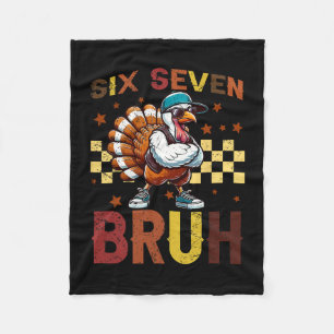 67 Thanksgiving Funny Six Seven Meme Brainrot Turk Fleece Blanket
