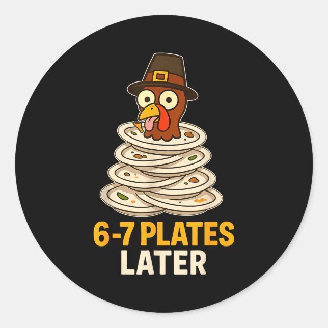 67 Thanksgiving Funny Turkey 6-7 Meme Six Seven Bo Classic Round Sticker (Front)