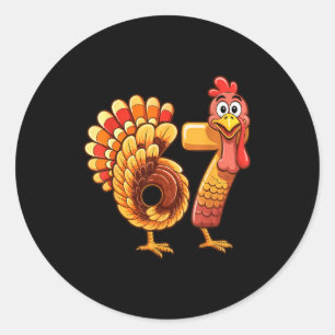 67 Thanksgiving Funny Turkey Thanksgiving 67 Turke Classic Round Sticker