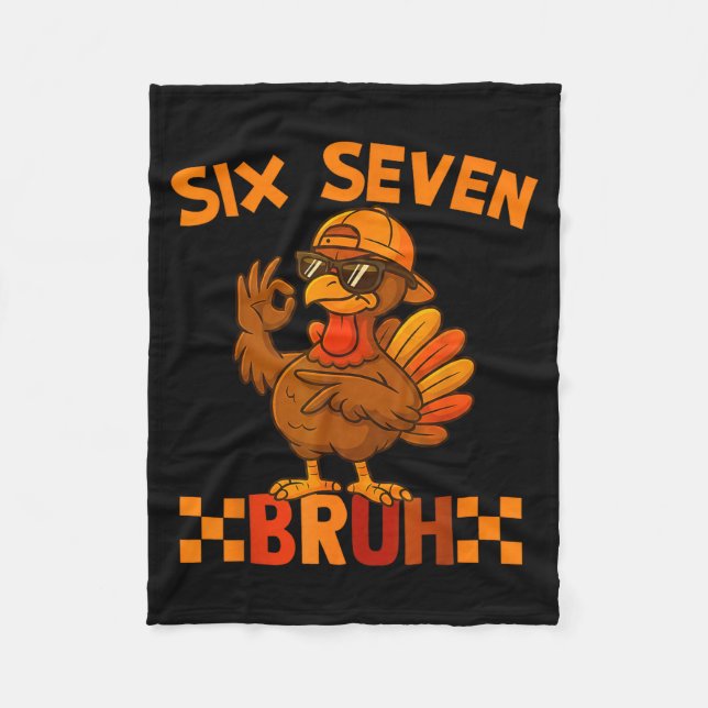 67 Thanksgiving Funny Turkey Thanksgiving 67 Turke Fleece Blanket (Front)