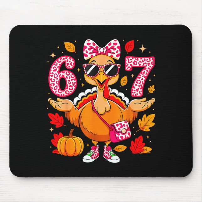 67 Thanksgiving Funny Turkey Thanksgiving 67 Turke Mouse Mat (Front)
