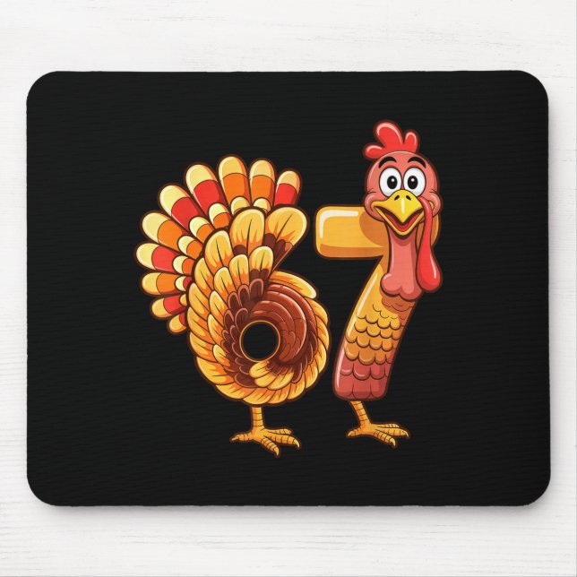 67 Thanksgiving Funny Turkey Thanksgiving 67 Turke Mouse Mat (Front)