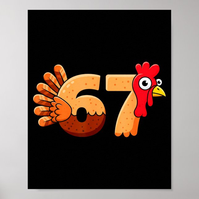 67 Thanksgiving Funny Turkey Thanksgiving 67 Turke Poster (Front)