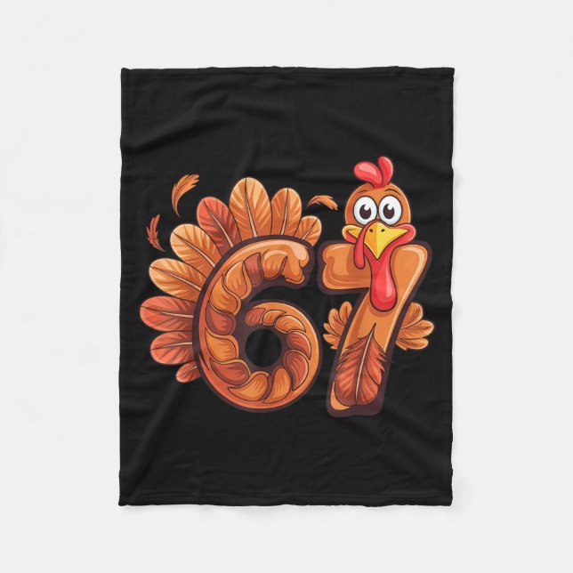 67 Thanksgiving Turkey  Fleece Blanket (Front)