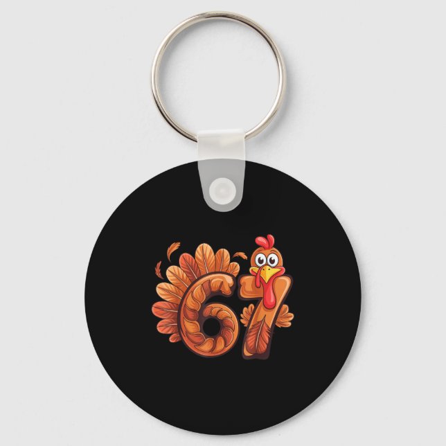 67 Thanksgiving Turkey  Key Ring (Front)