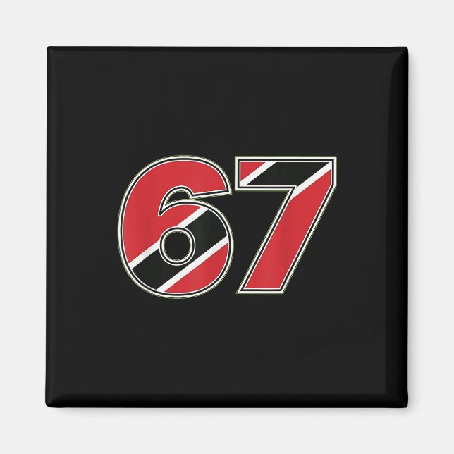 67 Trinidad Togo Flag Number Design  Magnet (Front)