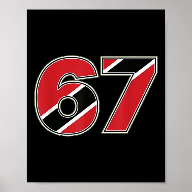 67 Trinidad Togo Flag Number Design  Poster (Front)