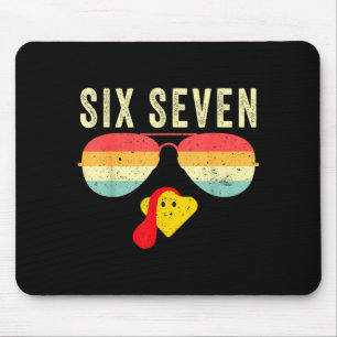 67 Turkey Face Sungles Funny Six Seven Thanksgivin Mouse Mat