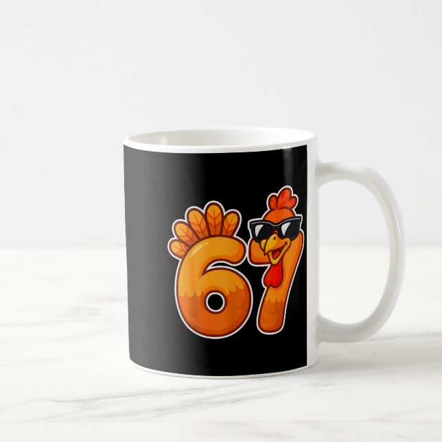 67 Turkey Thanksgiving Funny Cute Fall Six Seven D Coffee Mug (Right)