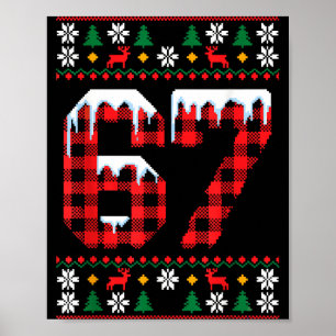 67 Ugly Christmas Flannel Brainrot Design Poster