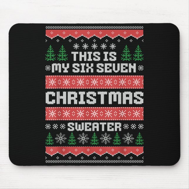 67 Ugly Christmas Sweater Six Seven Meme Xmas Whit Mouse Mat (Front)
