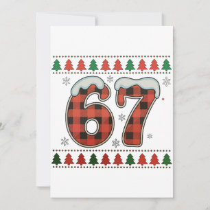 67 Ugly Christmas Xmas Red Buffalo Plaid Holiday Card