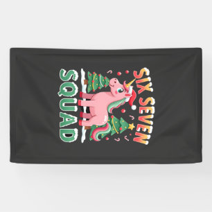 67 Unicorn Christmas Dabbing for Girls Kids 6 7 Me Banner