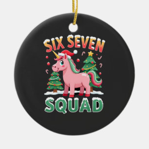 67 Unicorn Christmas Dabbing for Girls Kids 6 7 Me Ceramic Tree Decoration