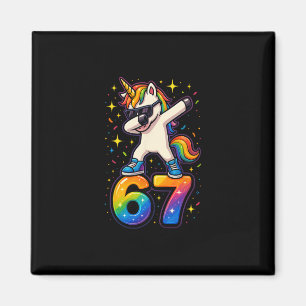 67 Unicorn Dabbing Six Seven Meme Funny  Magnet