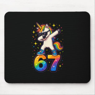 67 Unicorn Dabbing Six Seven Meme Funny Mouse Mat