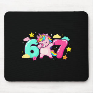 67 Unicorn For Girls 67 Meme Girls Six Seven Funny Mouse Mat