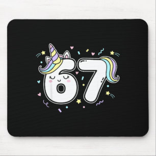 67 Unicorn Six Seven 6-7 Meme Mouse Mat