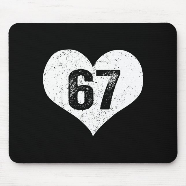67 Valentine Funny Six Seven 6 7 Meme Gen Alpha Sl Mouse Mat (Front)