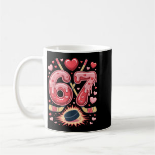 67 Valentine Hockey Heart Design Cute Ice Hockey Coffee Mug