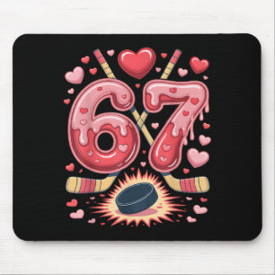 67 Valentine Hockey Heart Design Cute Ice Hockey Mouse Mat