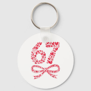 67 Valentine’s Day Heart Meme – Trendy Six Seven Key Ring