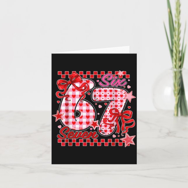 67 Valentine Six Seven Cute Love Valentine Men Wom Card (Front)