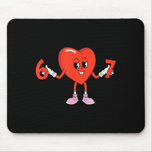 67 Valentines Funny Six Seven Cute Heart 6 7 Meme Mouse Mat