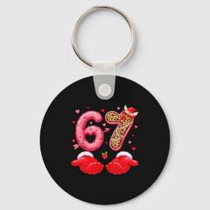 67 Valentines Hearts Six Seven Meme 6 7 Costume Wo Key Ring