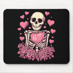 67 Valentines Skeleton Seven Brain Funny Sarcastic Mouse Mat