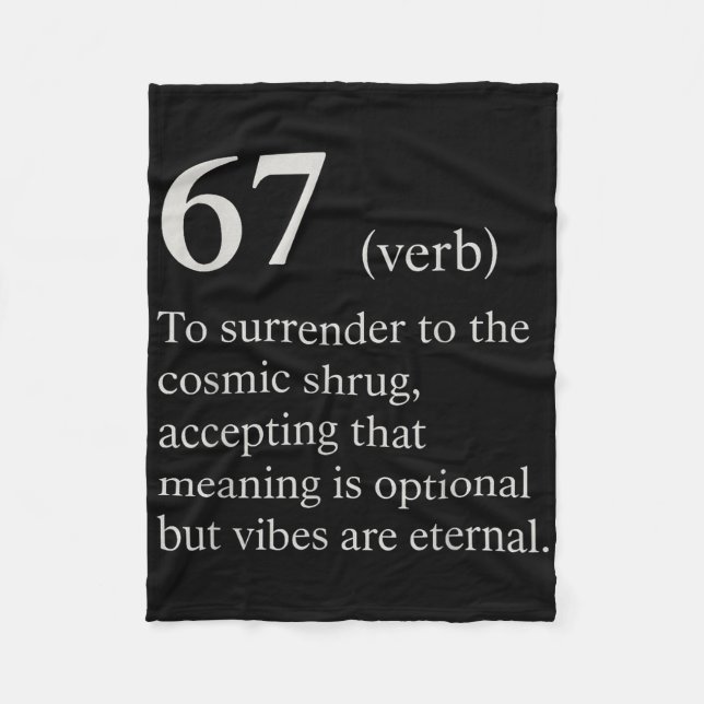 67 Verb Definition Meme Funny Internet Joke Trendi Fleece Blanket (Front)