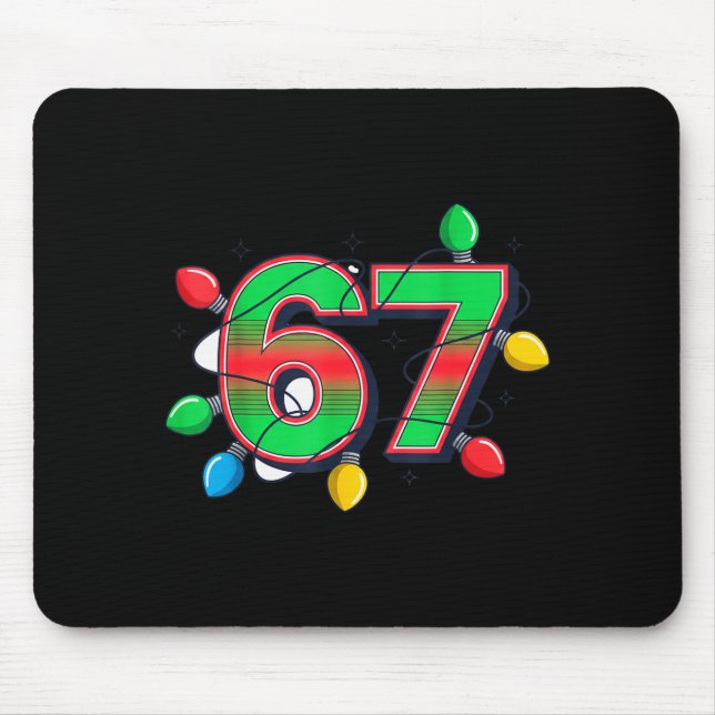 67 Xmas Lights Tacky Meme Design  Mouse Mat (Front)