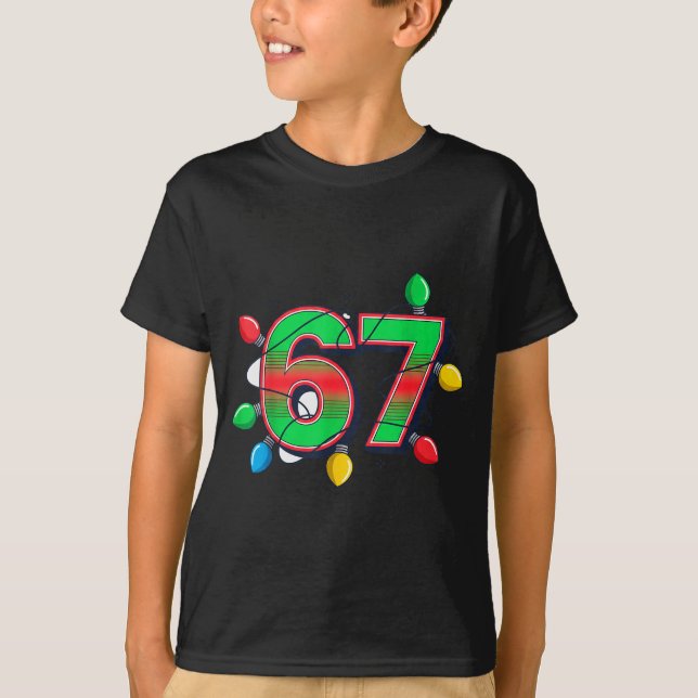 67 Xmas Lights Tacky Meme Design  T-Shirt (Front)