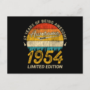 67 Year Old Bday 1954 Awesome Since 67th Birthday Postcard