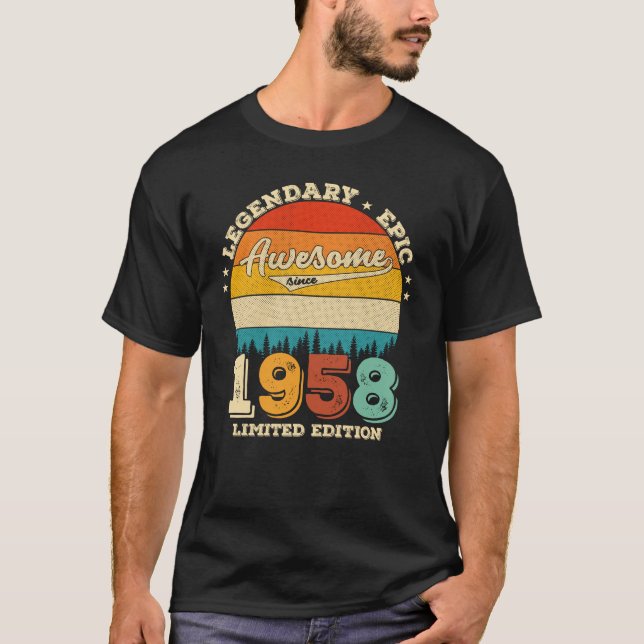67 Year Old Bday 1958 Awesome 67th Birthday Gift T-Shirt (Front)