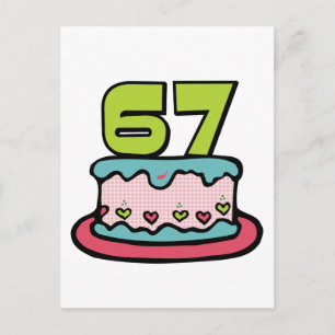 67 Year Old Birthday Cake Postcard
