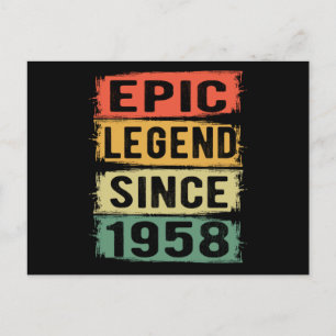 67 Years Old Bday 1958 Epic Legend 67th Birthday Postcard