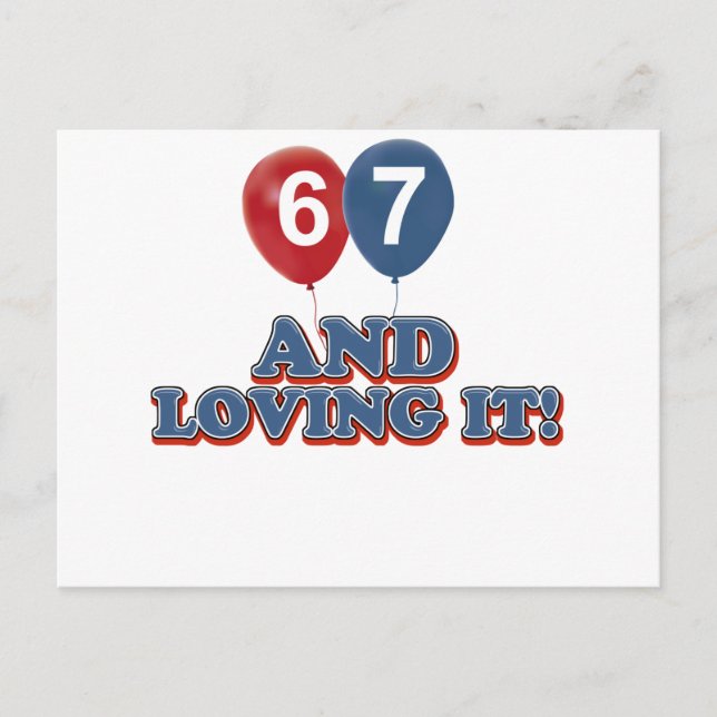 67 years Old birthday designs Postcard (Front)