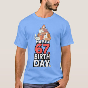 67 Years Old Cat Owner Cat Lover 67th Birthday T-Shirt