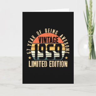 67 Years Old Vintage 1959 67th Birthday Gifts Men  Card