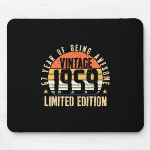 67 Years Old Vintage 1959 67th Birthday Gifts Men Mouse Mat