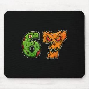 67 Zombie Pumpkin Six Seven Halloween Meme Costume Mouse Mat