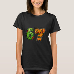 67 Zombie Pumpkin Six Seven Halloween Meme Costume T-Shirt
