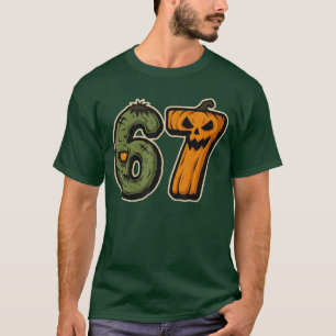 67 Zombie Pumpkin Six Seven Halloween Meme T-Shirt