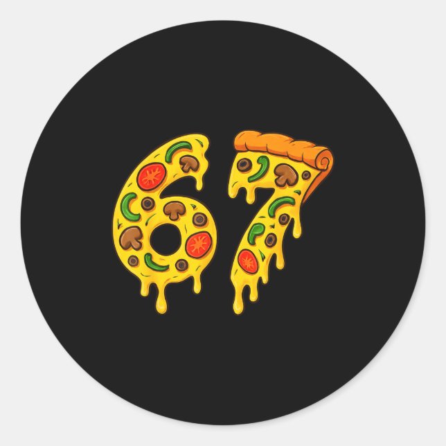 67 Zza Meme Funny Six Seven Gen Alpha Slang Kids D Classic Round Sticker (Front)