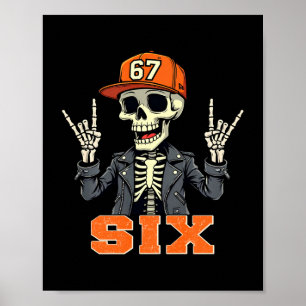 67endy Skeleton – 67 Six Seven Halloween 6 Long Sl Poster